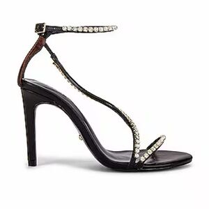 RAYE Black Crystal-Strap Stiletto Heels